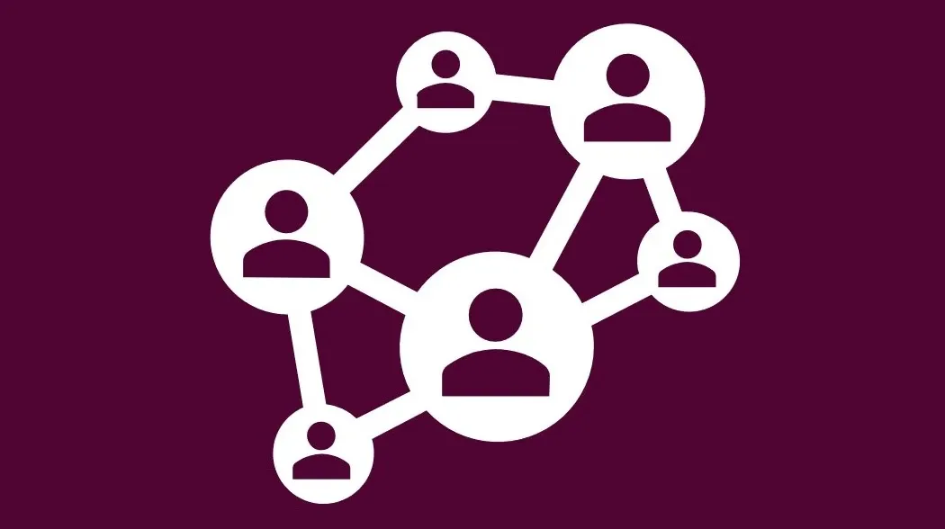 Network symbon on KI purple background