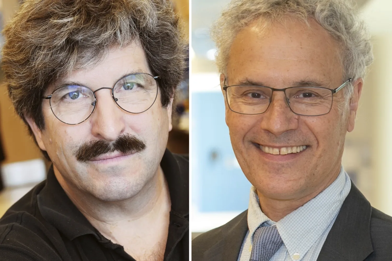 The 2024 Nobel laureates in Physiology or Medicine (from left) Gary Ruvkun and Victor Ambros.