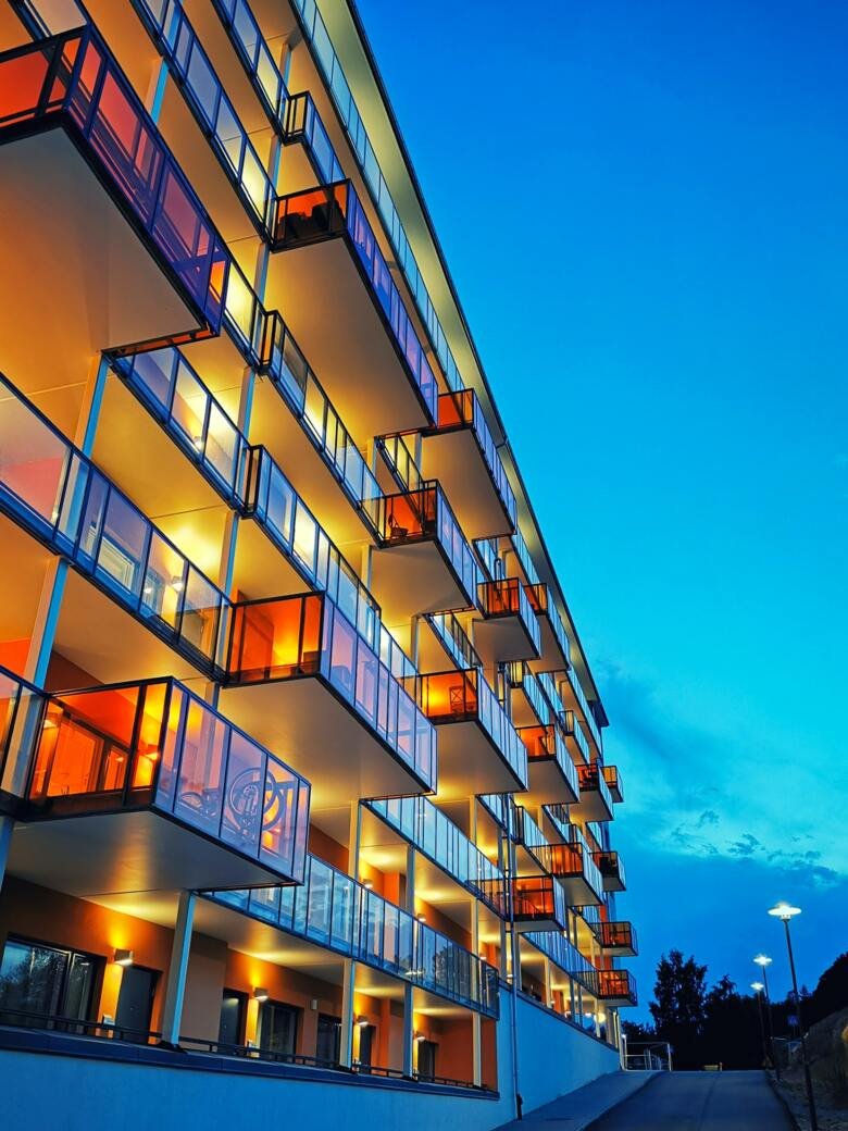 House facade at KI Housing Alfred Nobels Allé