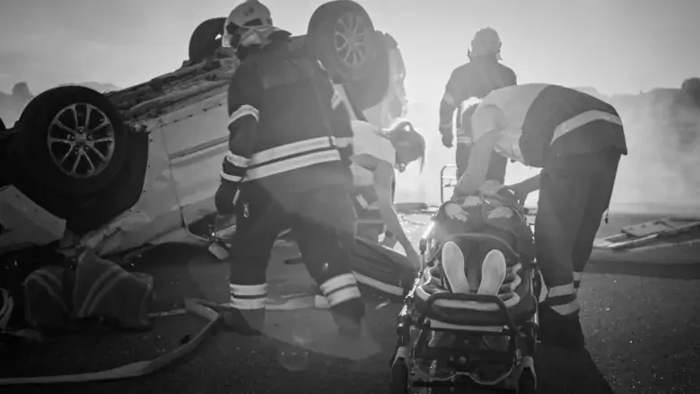 A car accident with injured person