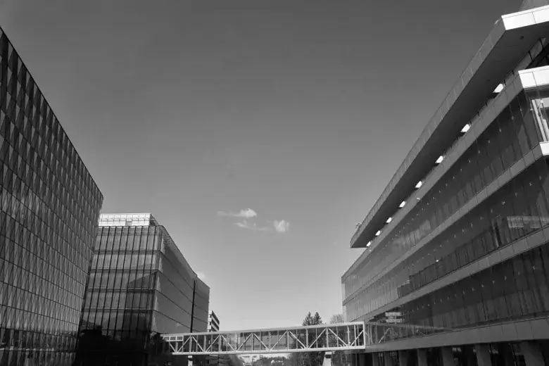 Overview image of buildings on campus solna.