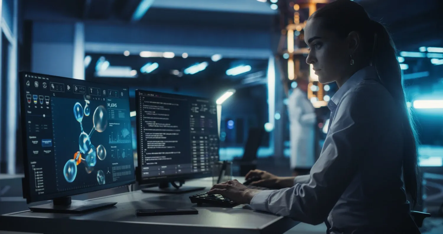 Molecular Modelling Software Working on Display - Bildbanksfoto