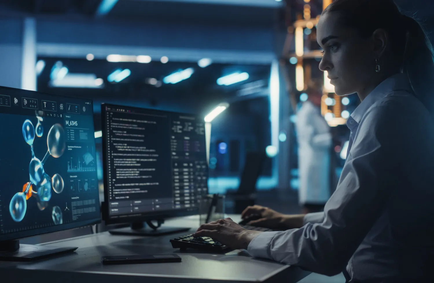 Molecular Modelling Software Working on Display - Bildbanksfoto