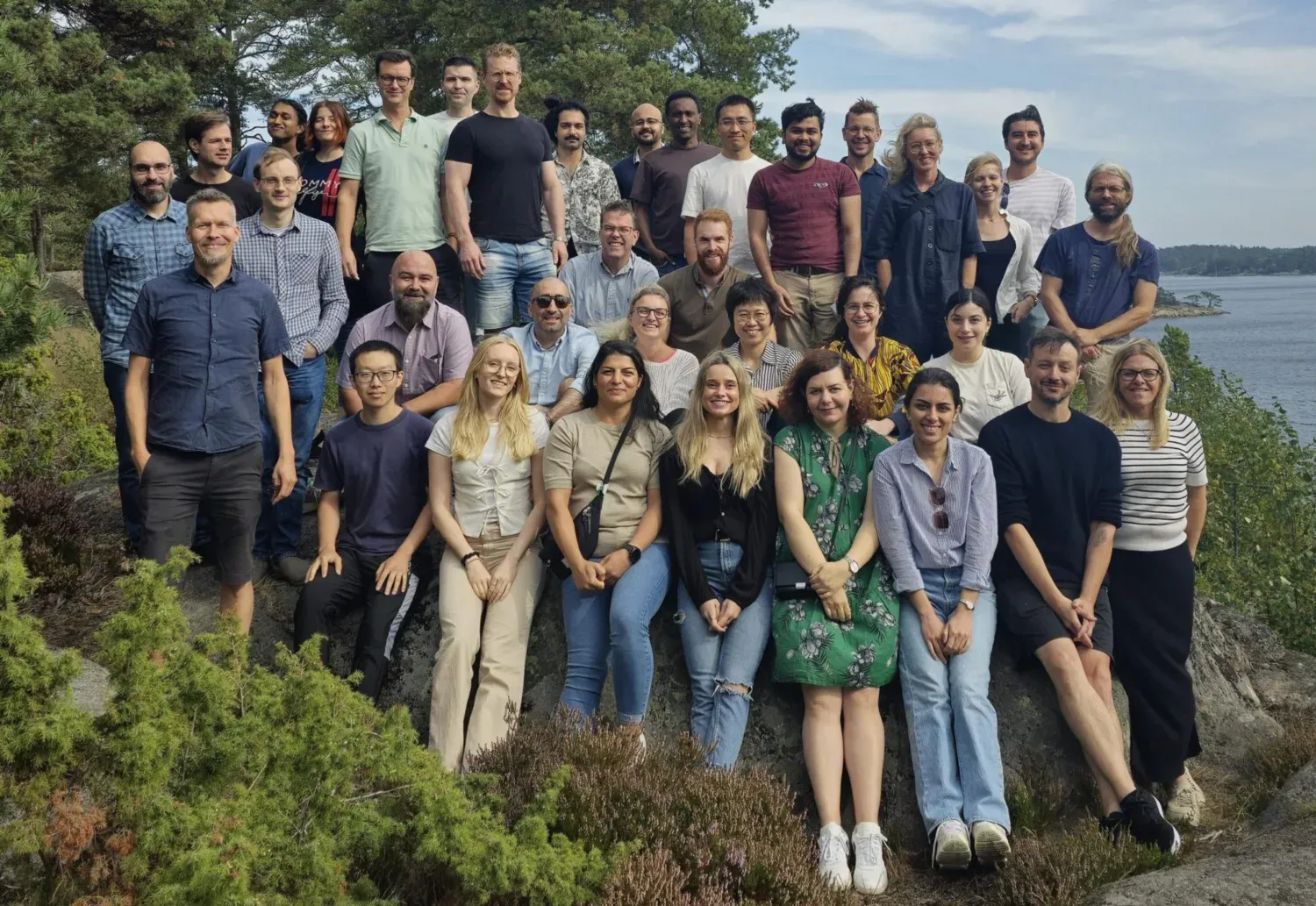 Group photo of the members of Janne Lehtiö's research group.