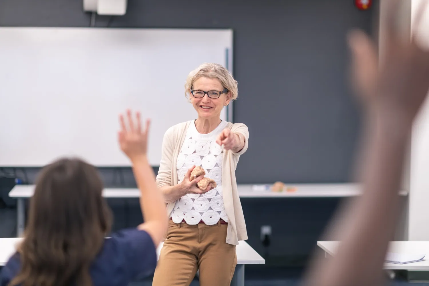 Teacher and students