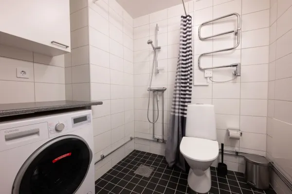 Picture of common bathroom in shared apartment, KI Residence Flemingsberg.