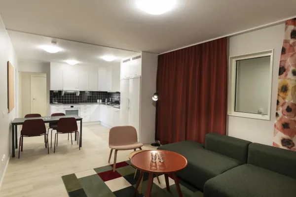 Common living room in a shared 4-bedroom apartment, KI Residence Solna