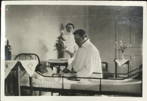 Barn patient med spansk influensa, 1918.