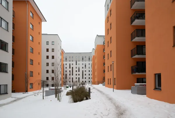 Picture of the courtyard KI Residence Flemingsberg