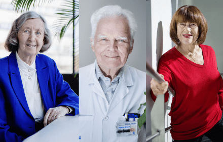 Gunnel Biberfeldt, Gösta Gahrton och Anita Aperia (collage), foto: Linda Forsell. 