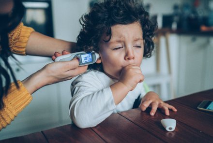 Sick child coughing