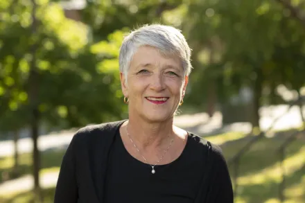 Portrait of Susanne Guidetti in a park in summer.