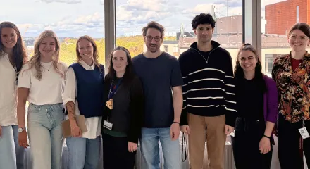 Research team Leo Hanke. Left to right: Carl Johan Hagströmer, Mirte Pascha, Lea Bräckow, Amanda Borgenstam, Iris Rocamonde Lago, Leo Hanke, Fares Elsaid, Aliki Popidou, Anna Králová.