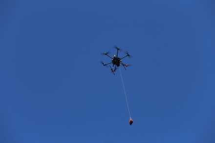 Photo of drone delivering a defibrillator
