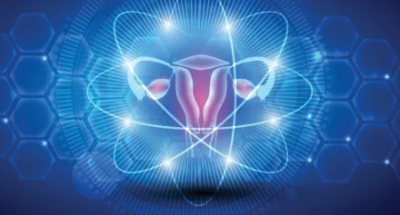 Illustration of female reproductive organ.