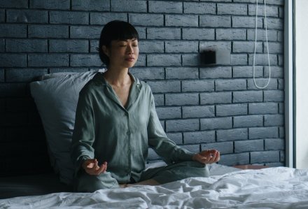 Woman meditating.