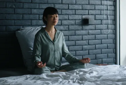 Woman meditating.