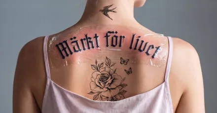 Woman with tatoo on her back