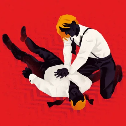 Illustration of how to perform cardiopulmonary rescucitation.