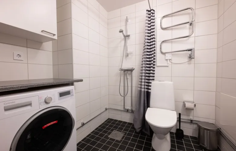 Picture of bathroom in family apartment, KI Residence Flemingsberg